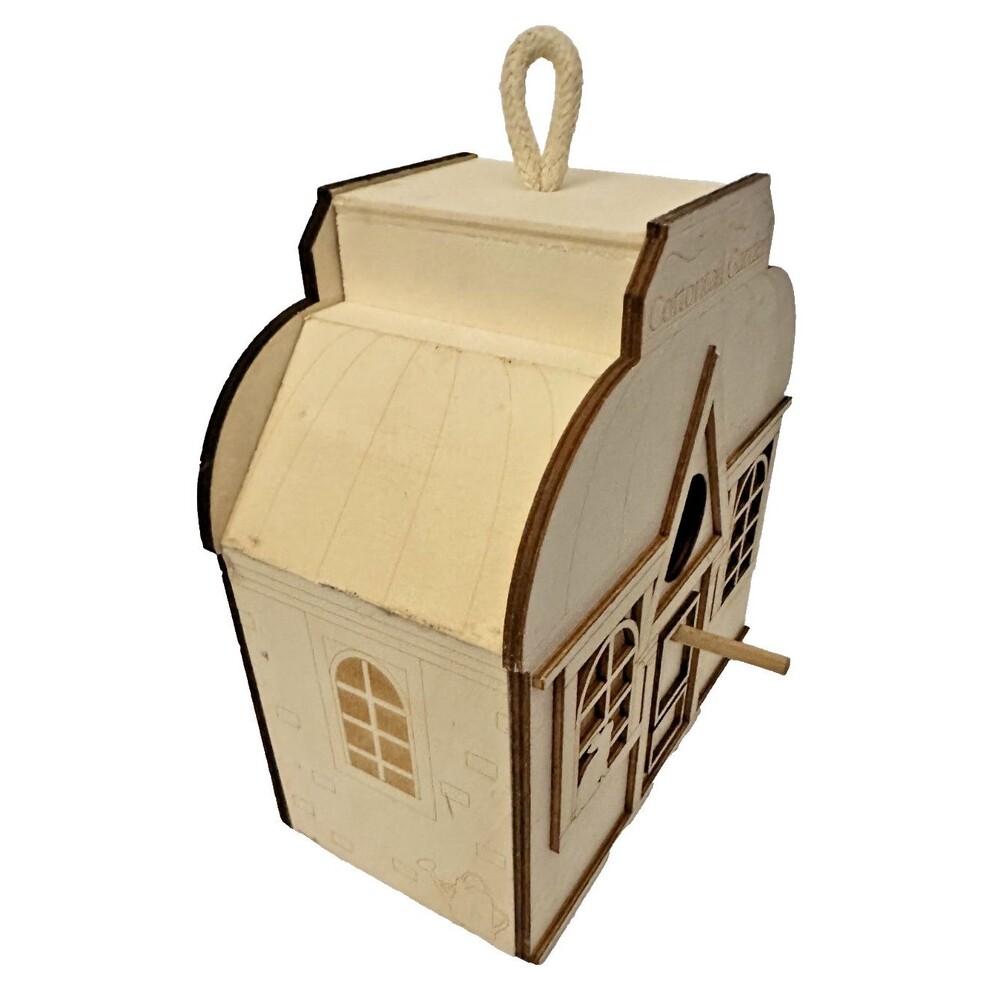 Wooden Birdhouse Unfinished Ready for Paint 7" Indoor Decoration Only